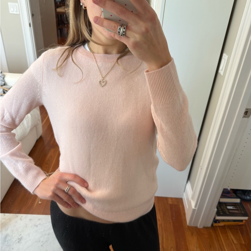 Nordstrom Light Pink Cashmere Crew Neck Sweater